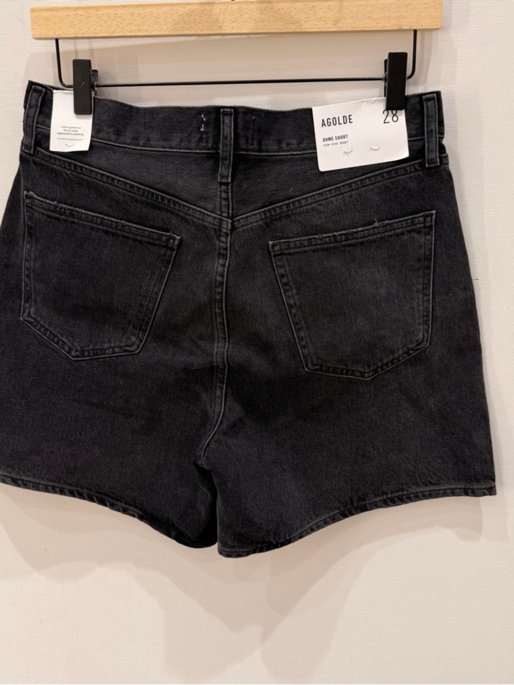 AGOLDE Dame High-Rise Black Denim Shorts - Picture 4 of 4